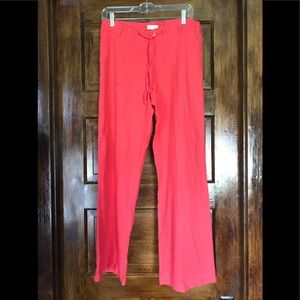Salmon colored linen pants, beachy hippie